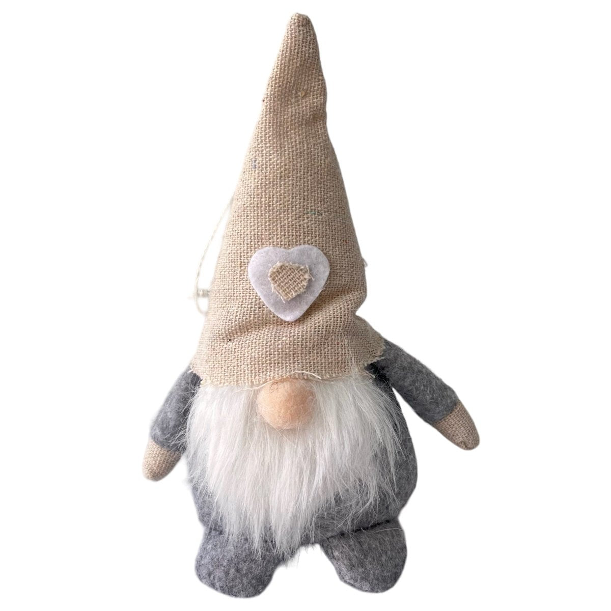 Wichtel - Leinen / Stoff - creme / grau - H 15 cm