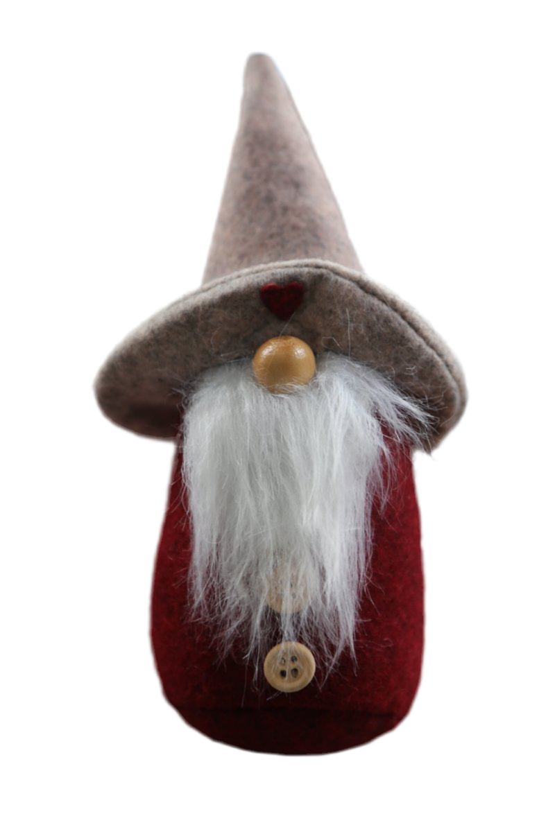 Wichtel - bayerisch - mit Hut - creme-rot - H 21 cm