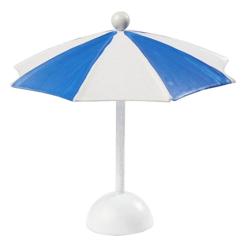 Sonnenschirm - Metall - blau/weiß - 10 x 10 cm - Zubehör Wichteltür