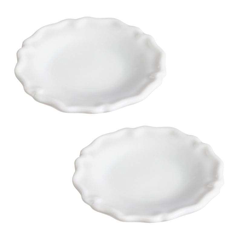 2 Teller in  weiß als Wichteltür Zubehör