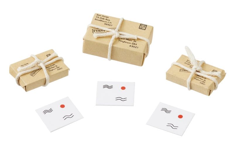 6 teiliges Päckchen und Briefe Set als Wichteltür Zubehör