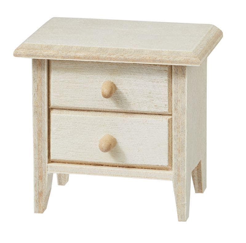 Nachtkästchen aus Holz als Wichteltür Zubehör - Passend zum Bett