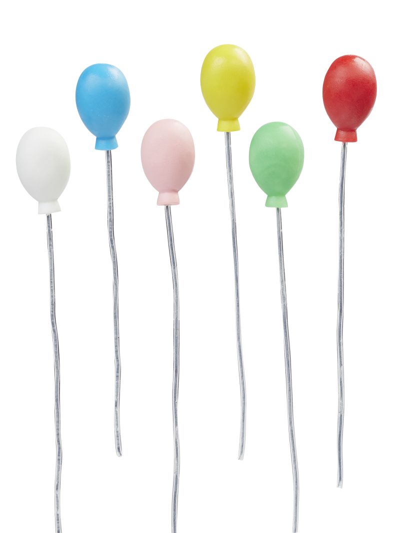 6 bunte Luftballons - ca. 12 cm lang - Zubehör Wichteltür
