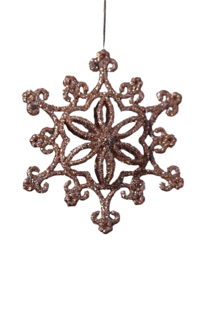 Schneeflocke - zum Hängen - rosa - 12,5 x 3 x 12,5 cm