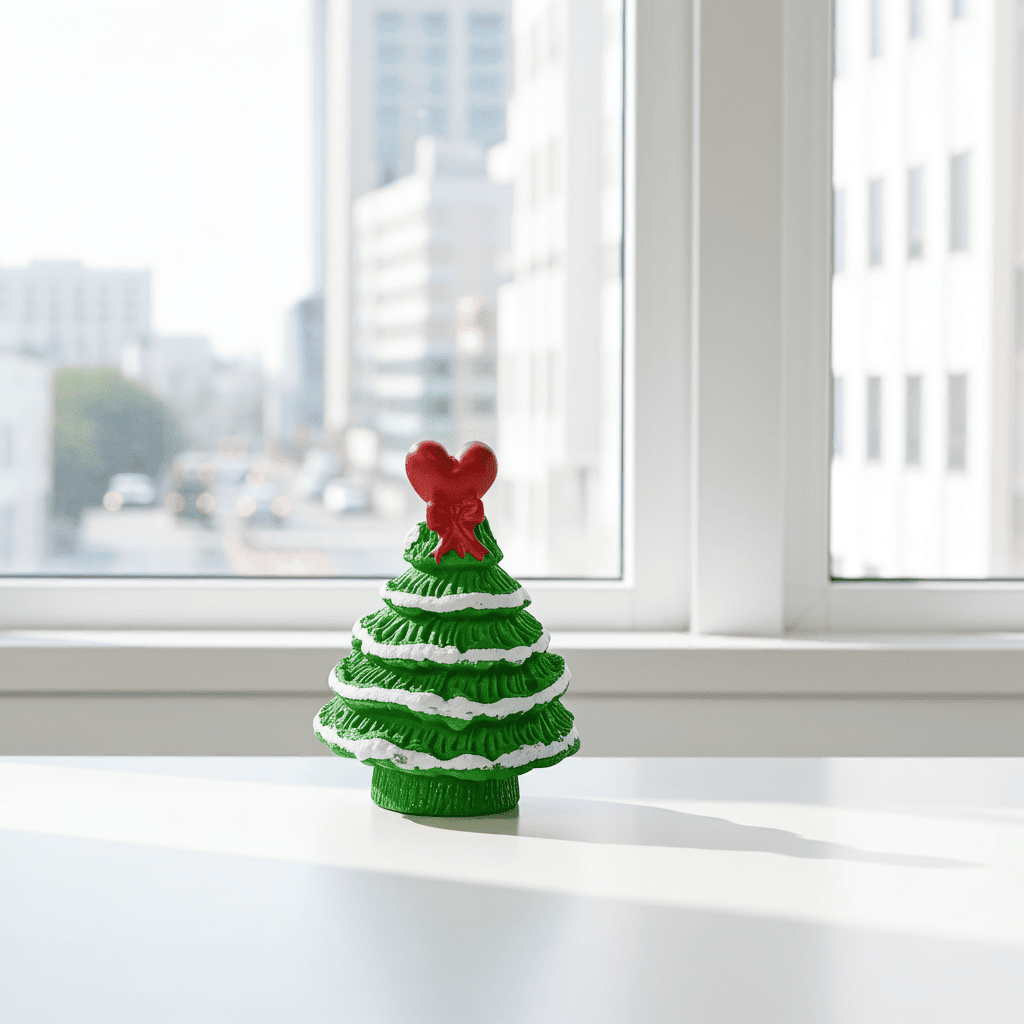 Diesen dekorativen Weihnachtsbaum gibt es in drei Ausführungen. Die Spitze gibt es als Herz, Stern oder Mond. Die Größe variiert je nach Ausführung, zwischen 3,6 cm und 4,2 cm. Der Christbaum ist für den Wichtel zum Weihnachtsfest unerlässlich. Also ein sehr wichtiges Wichteltür Zubehör.