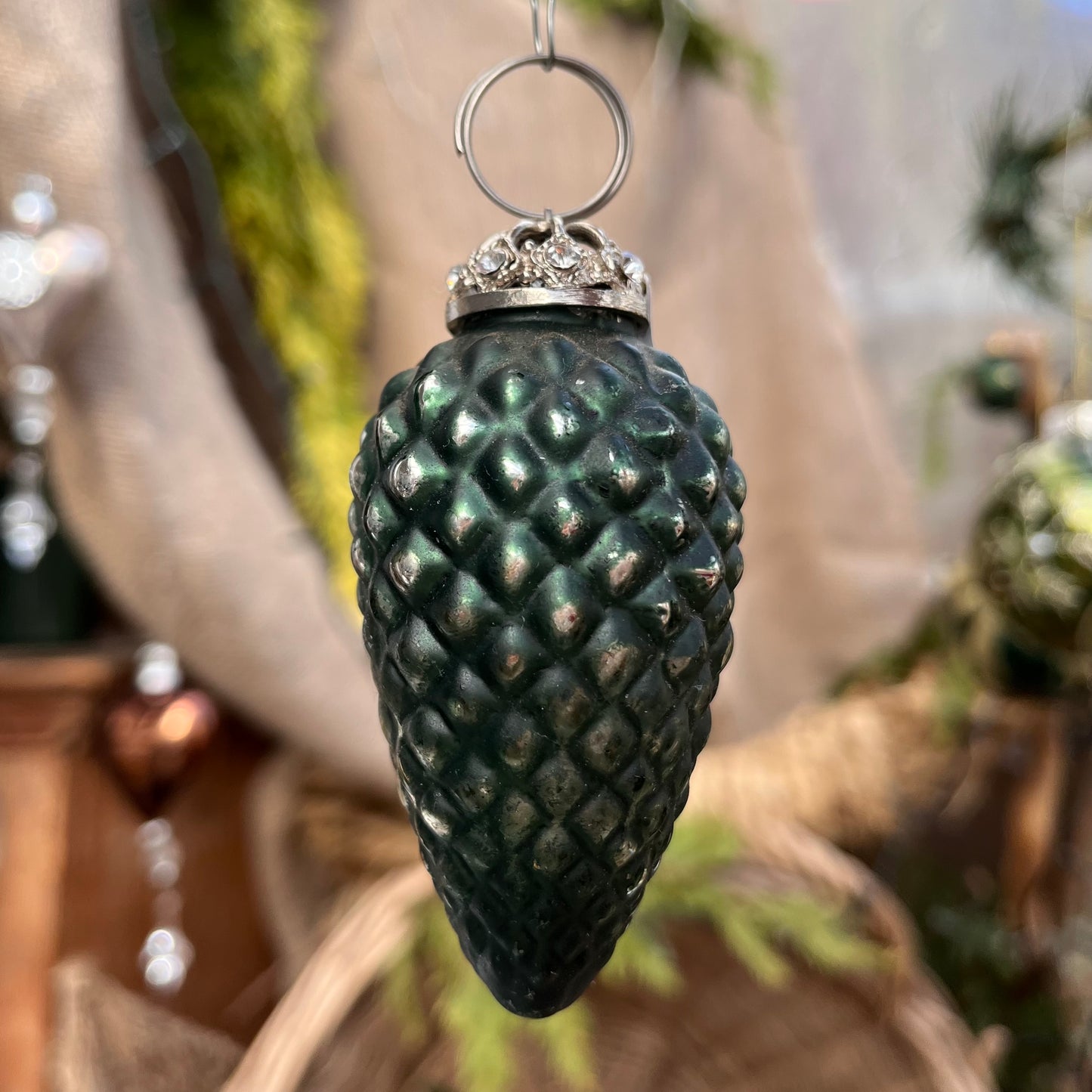 Zapfen - 3 Modelle - zum Hängen - Glas - D 4 cm x H 9 cm