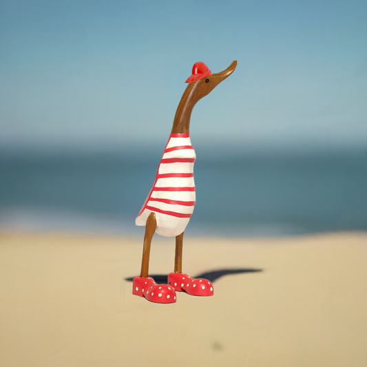 Strandente mit Cap und Schuhen rot ca. 40 cm