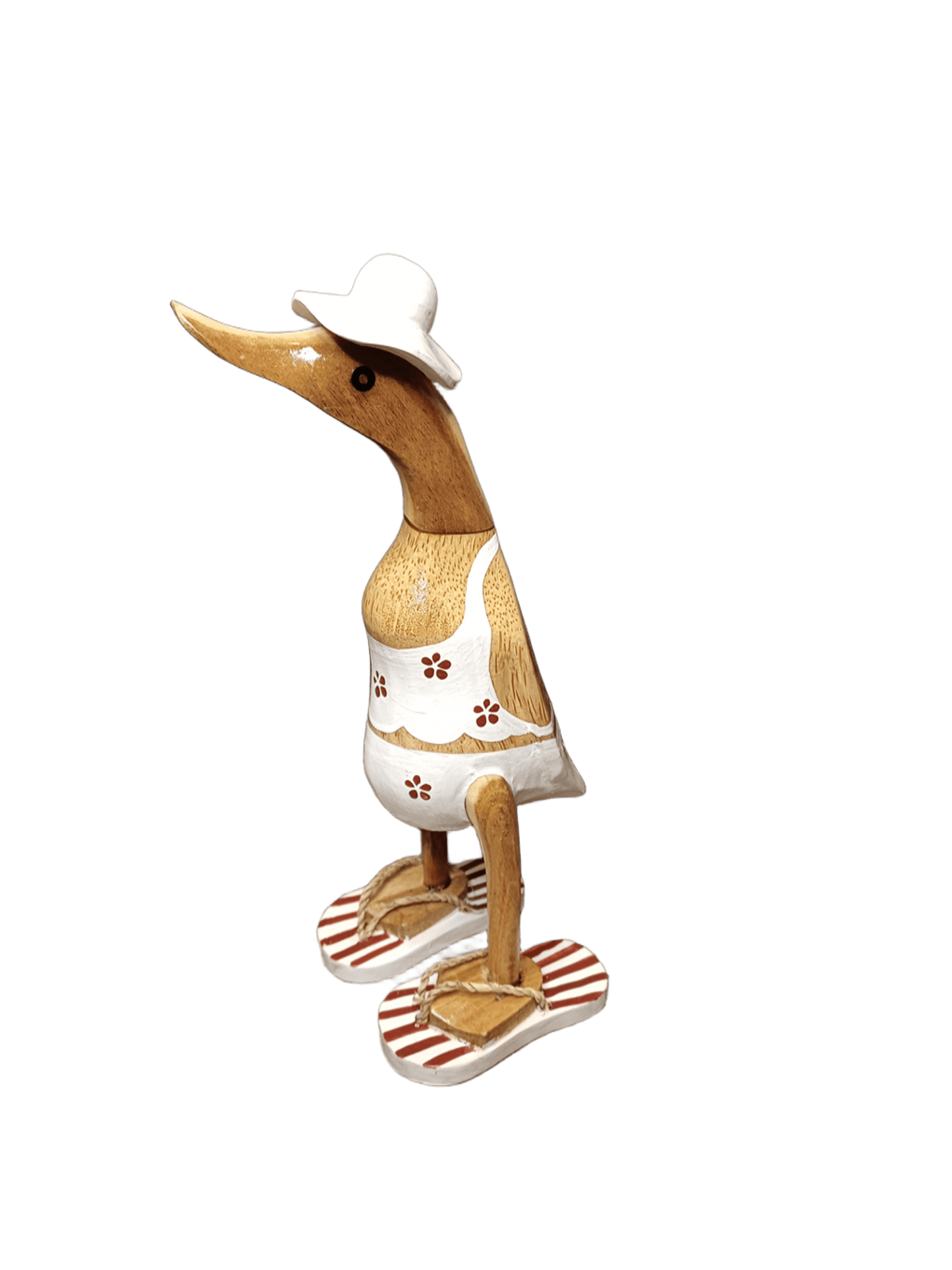 Kleid, mit Flip Flops und Sonnenhut - Höhe von 25 cm. Wunderschöne Deko aus Bambuswurzel. Jedes Teil handgefertigt und ein Unikat. Ein Hingucker für Drinnen und Draußen.