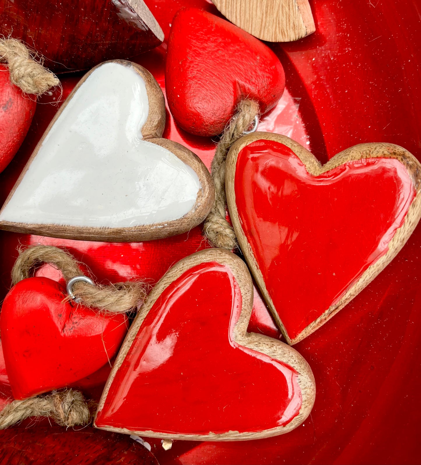 Herz - Mangoholz - natur-weiß - 6,5 x 6,0 cm