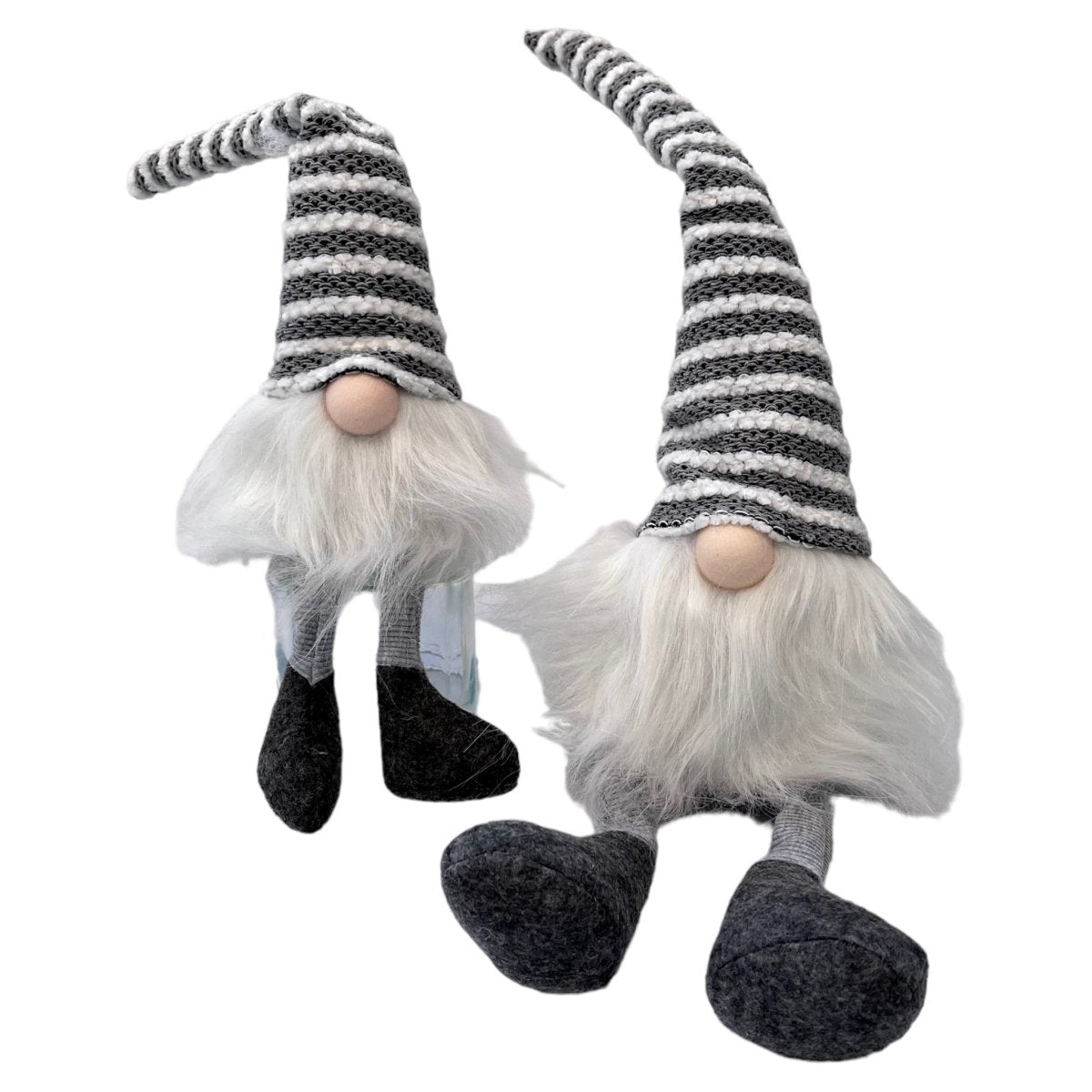 grau-weiß gestreifter Wichtel mit Schlenkerbeinen - 40 & 50 cm - s'Wichtal