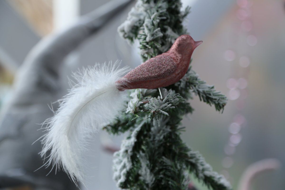 Vogel - rosa - Glas - Federn - L 10 cm / H 4 cm - Weihnachtsdeko - S´Wichtal - Bernd Borowicz
