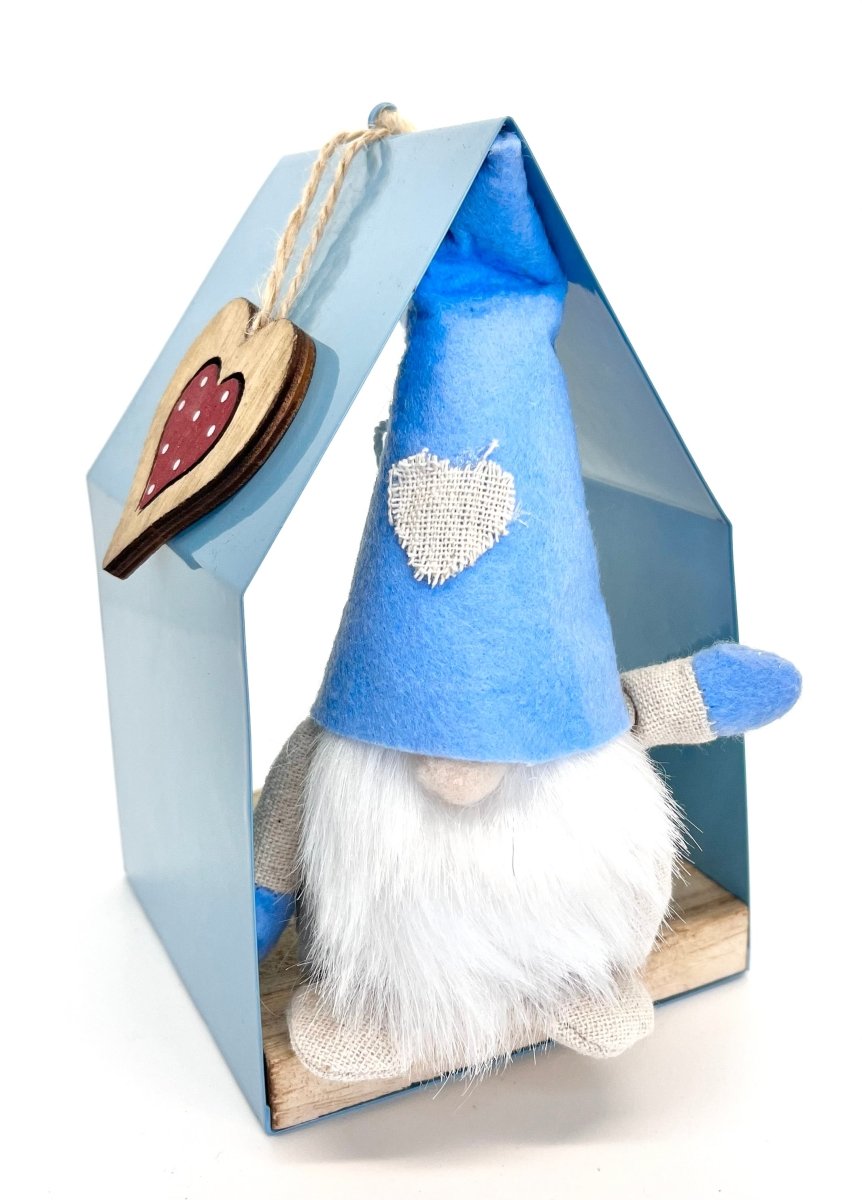 Wichtel mit Häuschen - Wichtelwelt - Wichteltür - Wichtelhaus - Filzwichtel - Kantenhocker - Waldwichtel - Weihnachtswichtel - Dekofigur - s'Wichtal - Bernd Borowicz
