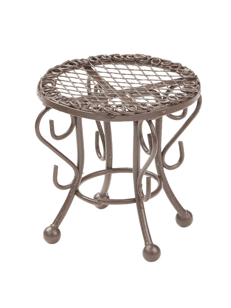 Tisch - rund - Metall - braun - H + D 4,5 cm - Wichteltür Zubehör - Wichteltüren - s´Wichtal