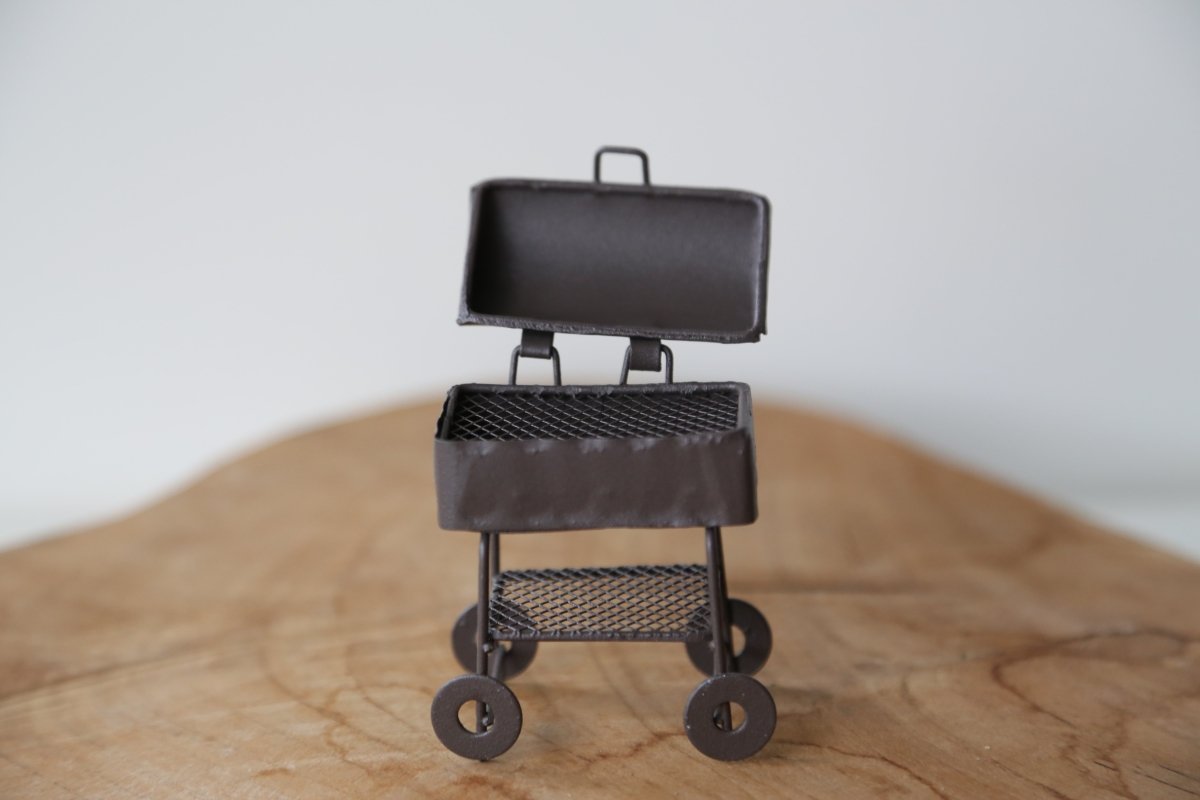 BBQ Grill Metall braun 7 cm Wichteltür Zubehör - s'Wichtal - Bernd Borowicz