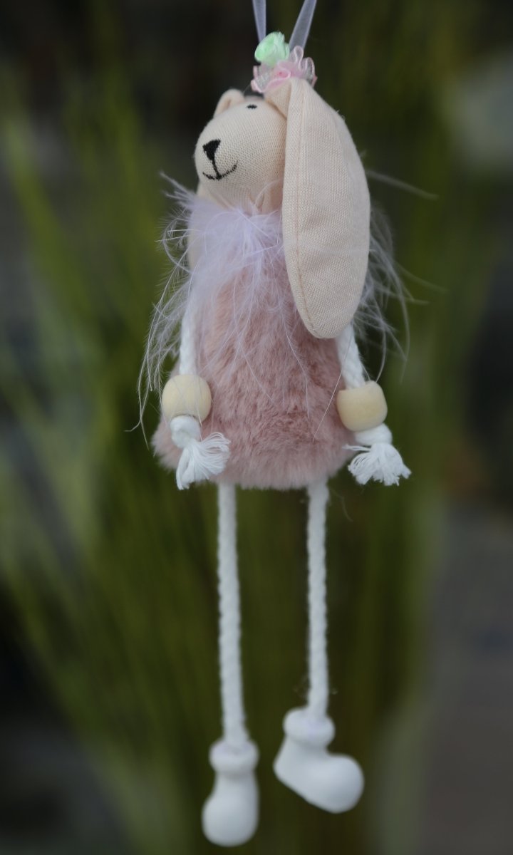 Fellhase - Stoff - natur-rosé - zum Hängen - H 10 cm - S´Wichtal - Bernd Borowicz
