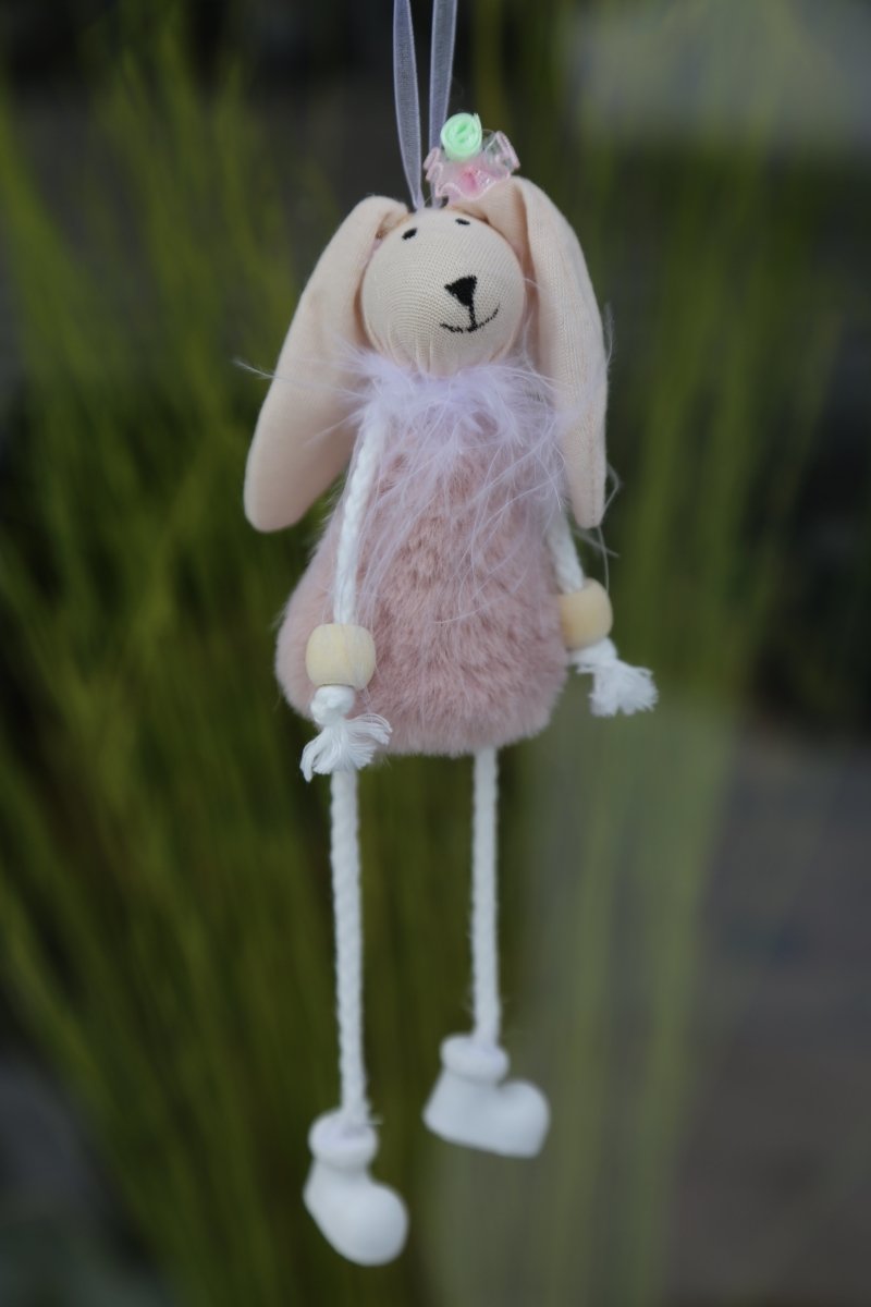 Fellhase - Stoff - natur-rosé - zum Hängen - H 10 cm - S´Wichtal - Bernd Borowicz