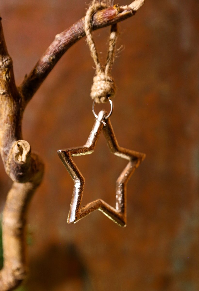 Herz oder Stern - silber - Metall - zum Hängen - 6,0 cm x H 8,0 cm / 8,0 cm x 7,5 cm - S´Wichtal - Bernd Borowicz