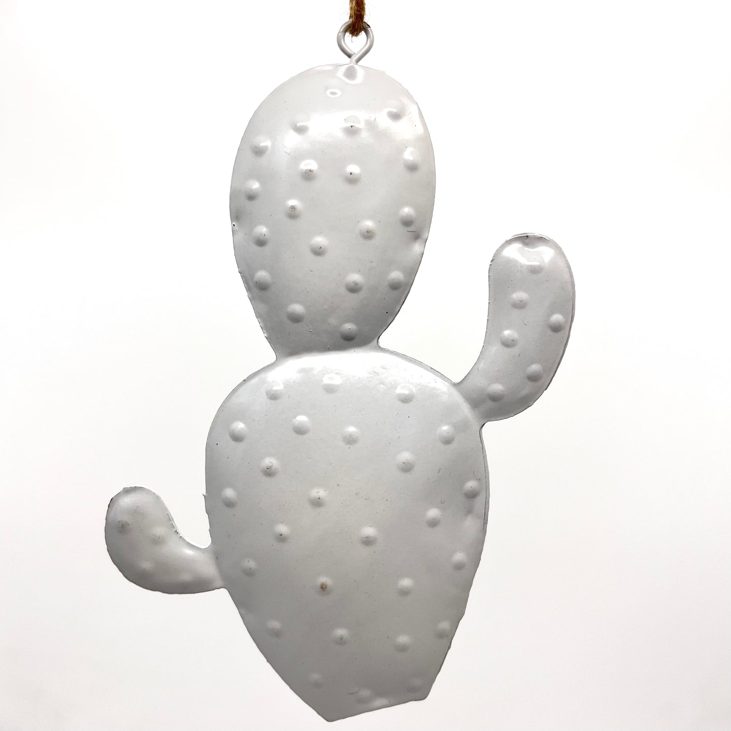 Kaktus - Metall - weiß - zum Hängen - L 10,0 cm x H 12,0 cm
