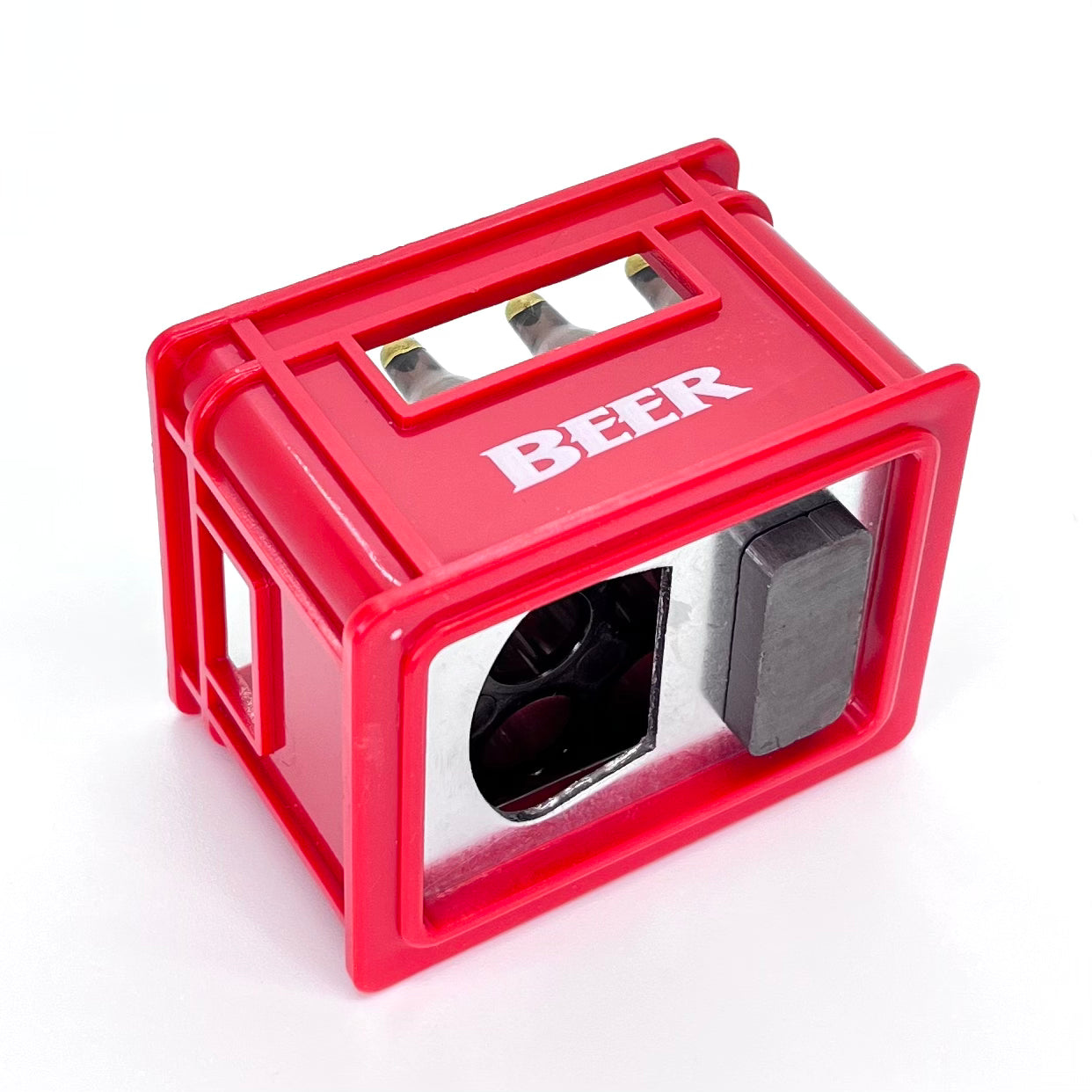 Bierkiste - Flaschenöffner - Kunststoff - rot - Wichteltür Zubehör - s'Wichtal - Bernd Borowicz