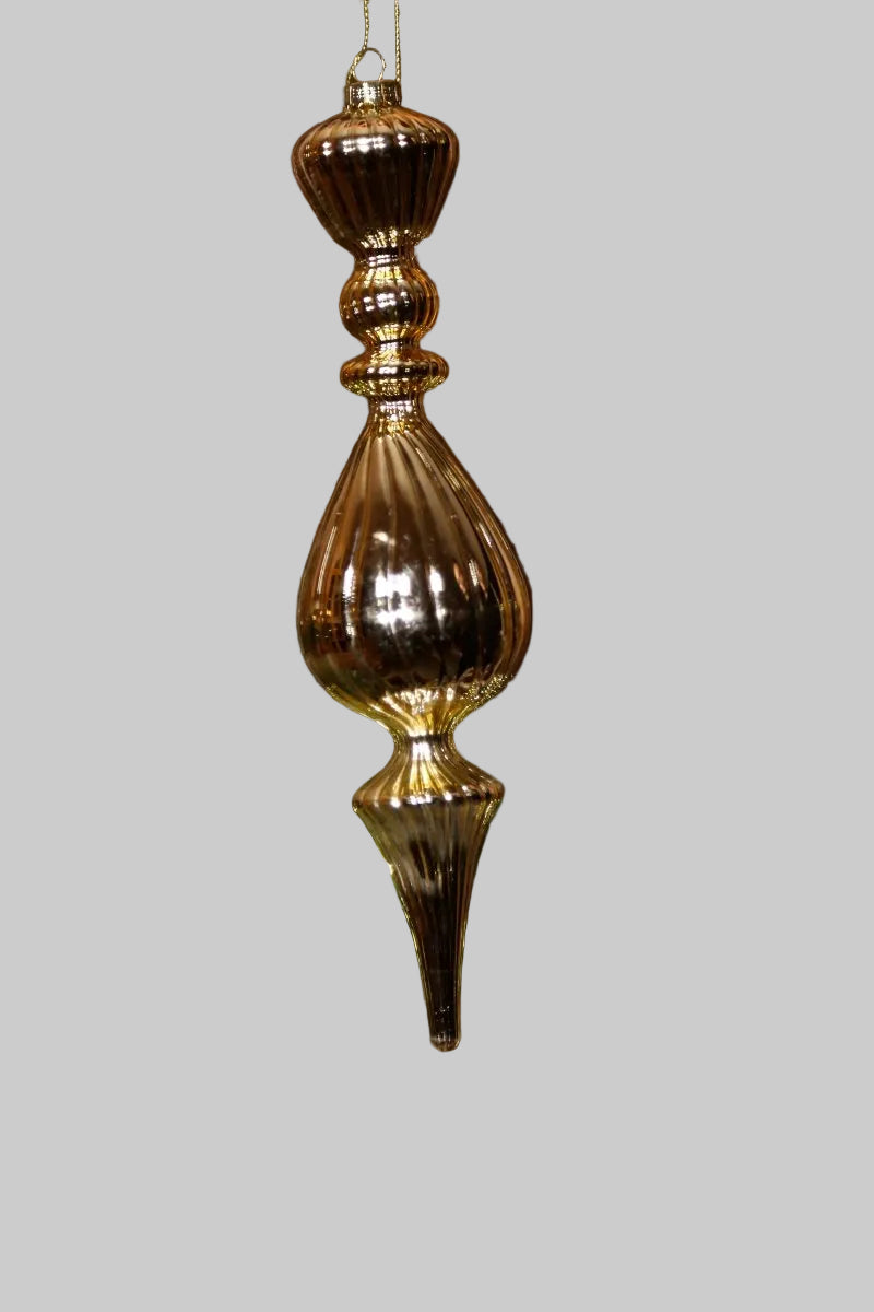 Ornament - gold - Glas - zum Hängen - 3-teiliges Set - D 6 cm / H 28 cm - S´Wichtal - Bernd Borowicz