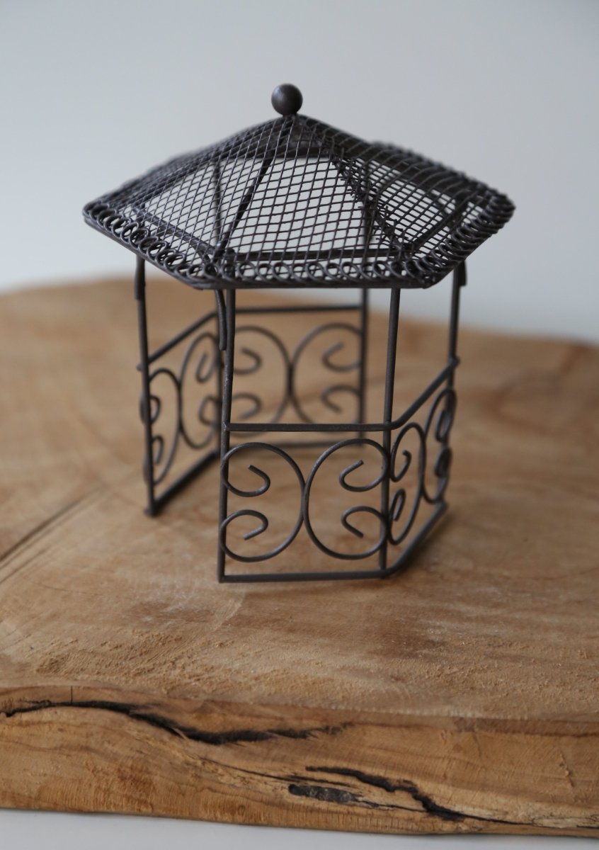 Pavillon - Metall - braun - H 14 cm - Wichteltür Zubehör - Wichteltüren - s'Wichtal - Bernd Borowicz