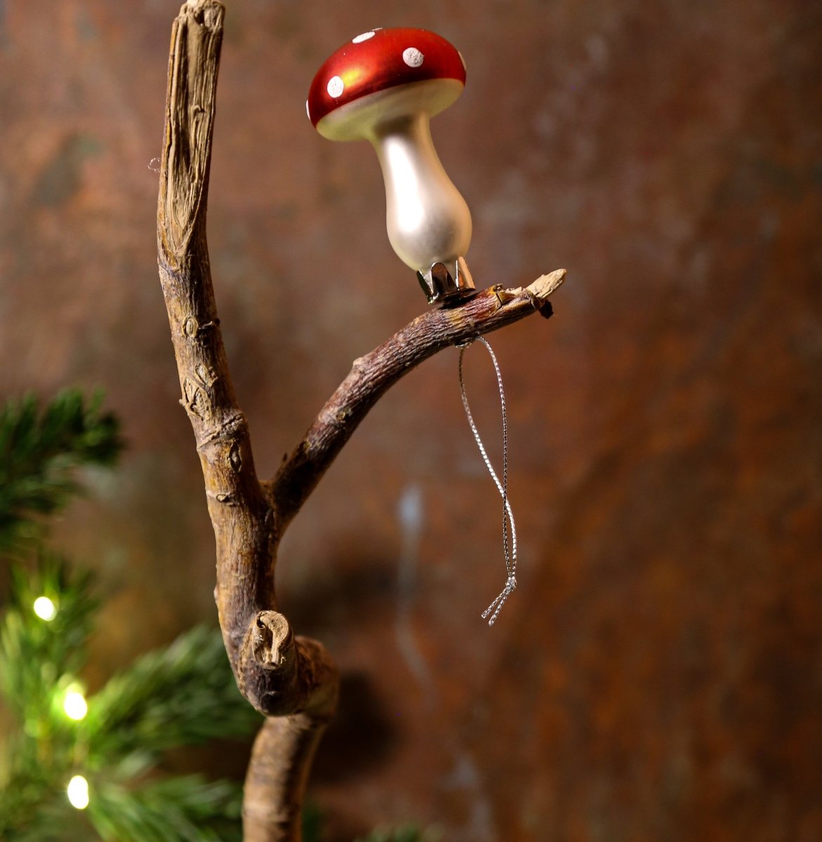 Pilz mit Clip - rot-weiß - Glas - D 4,5 cm x H 7 cm - S´Wichtal - Bernd Borowicz