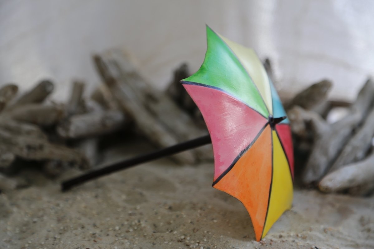 Sonnenschirm - Metall - bunt - 15 x H 18 cm - Wichteltür Zubehör - Wichteltüren - S´Wichtal - Bernd Borowicz