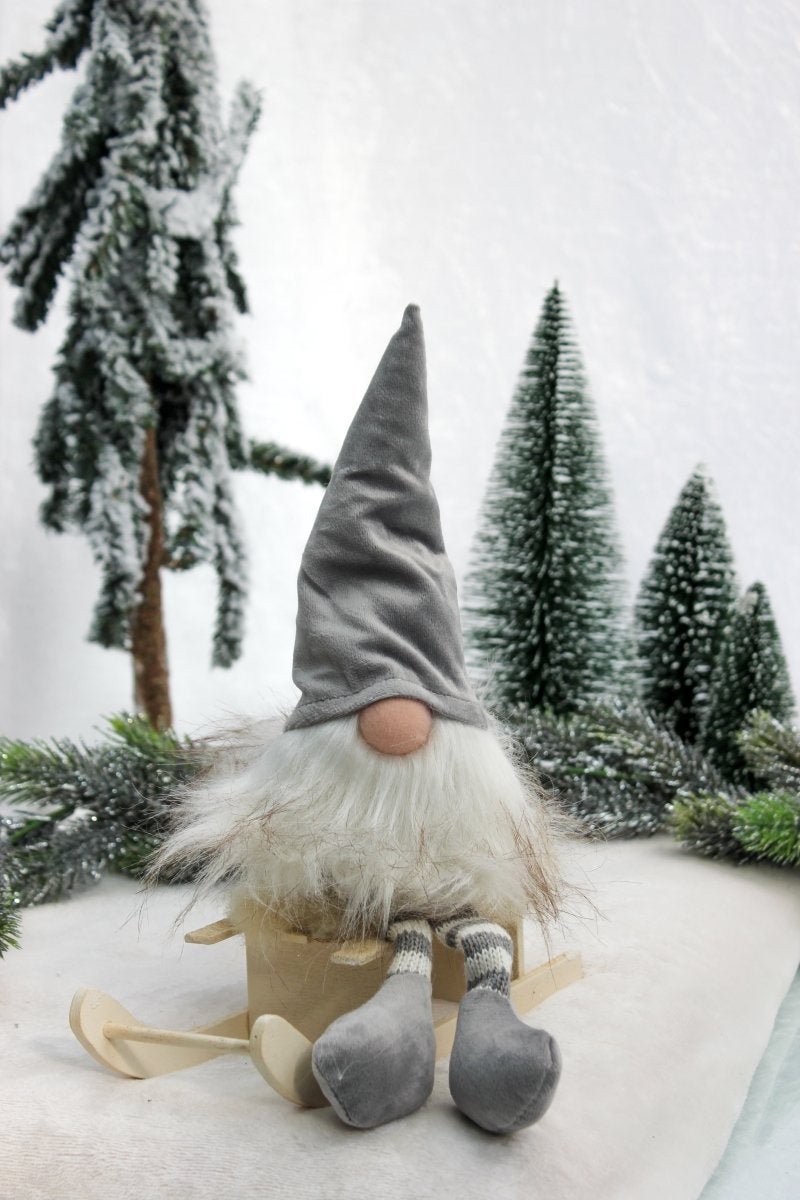 Wichtel - Schlenkerbeine - Mütze aus Samt - grau - 3 Größen - S´Wichtal - Bernd Borowicz