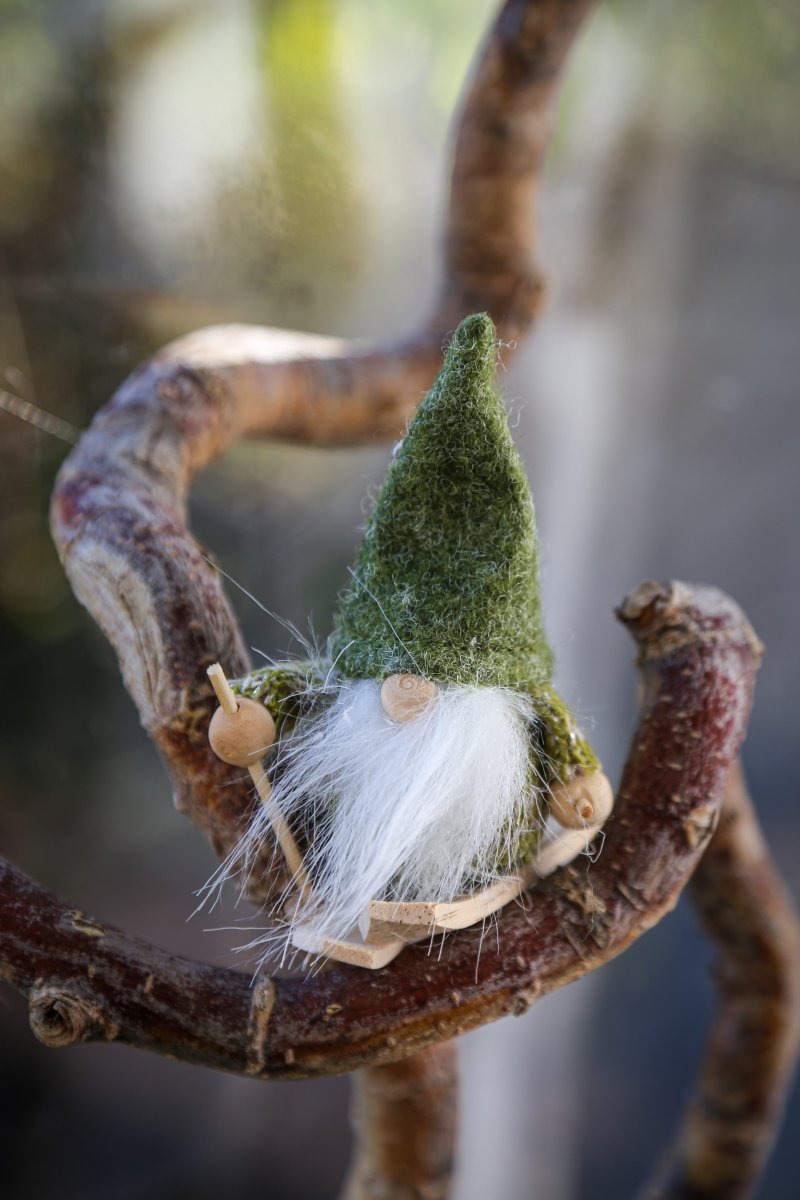 Wichtel - Ski - weißer Bart - grün - 2-fach sortiert - ca. 10 cm - S´Wichtal - Bernd Borowicz