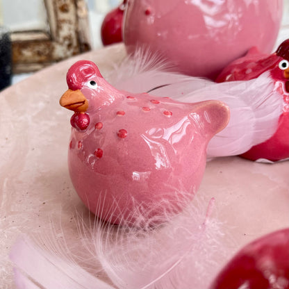 Huhn aus Keramik in 4 Farben und 2 Größen