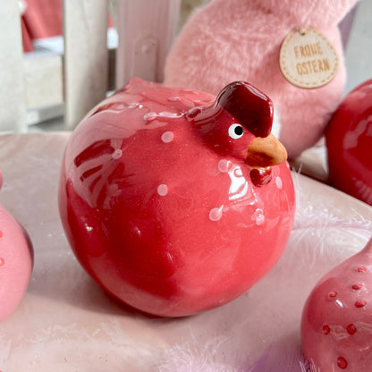 Huhn aus Keramik in 4 Farben und 2 Größen