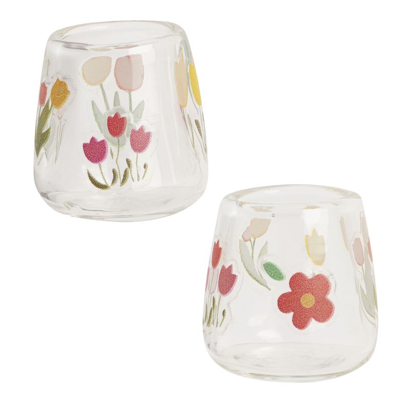 2 Vasen mit Blumendekor als Wichteltür Zubehör