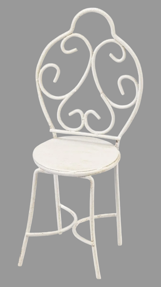 Stuhl - Metall - weiß - 4,5 x 10 cm - Wichteltür Zubehör - Wichteltüren - s´Wichtal