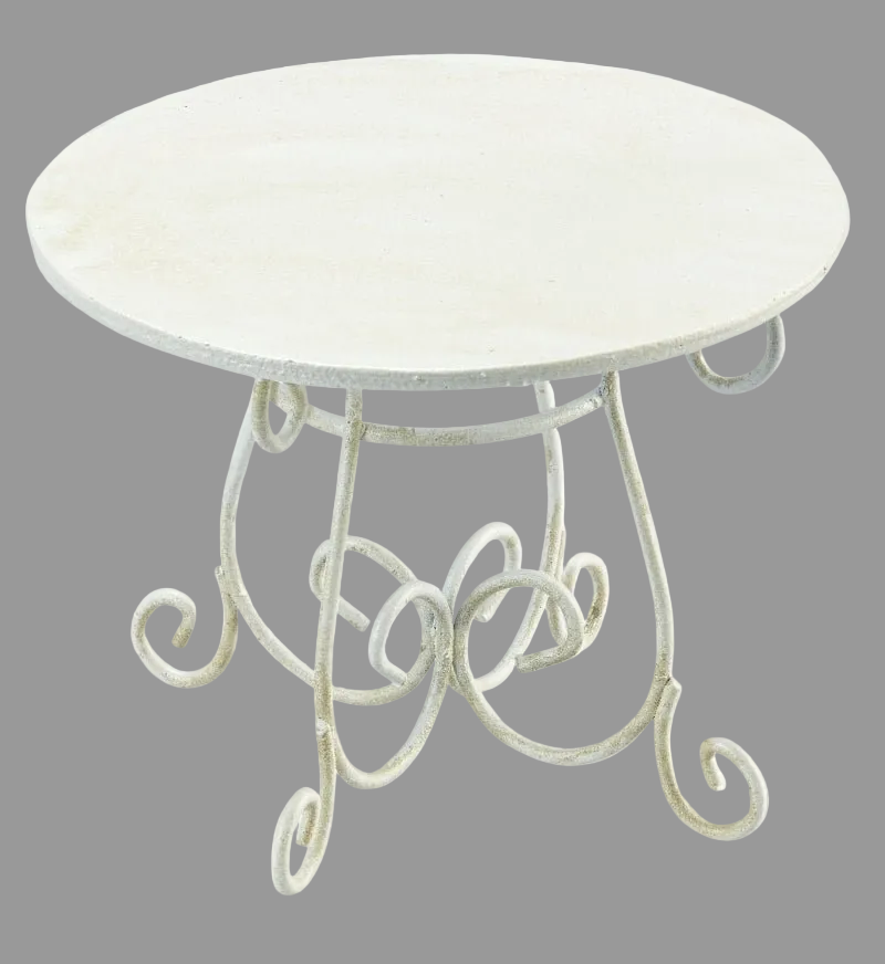 Tisch - Metall - weiß - 6,6 x 8 cm - Wichteltür Zubehör - s´Wichtal