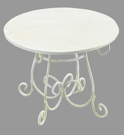 Tisch - Metall - weiß - 6,6 x 8 cm - Wichteltür Zubehör - s´Wichtal