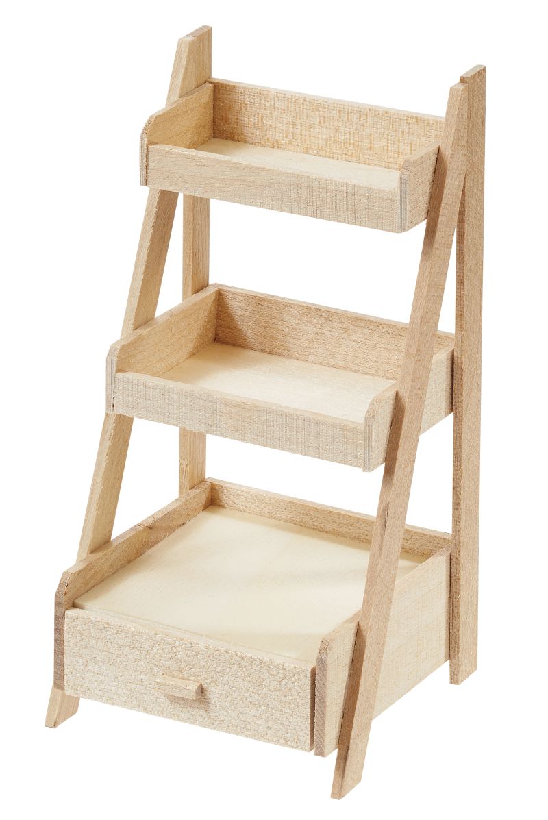 Treppenregal aus Holz - Ideales Zubehör für die Wichteltür als Dekoration