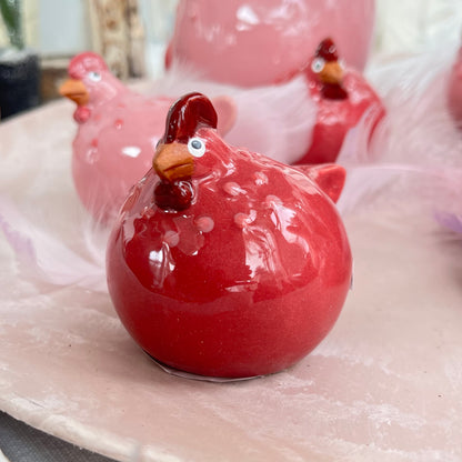 Huhn aus Keramik in 4 Farben und 2 Größen