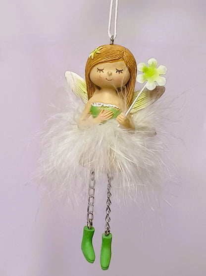 Elfe - mit Blume - in 3 Farben - H ca. 12 cm