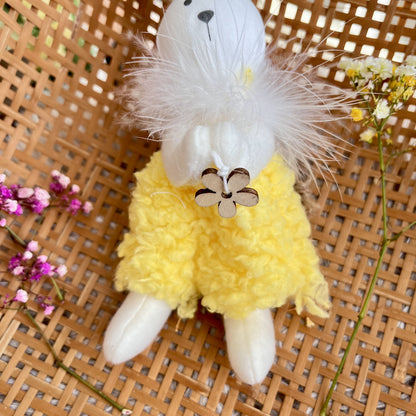 Hase mit Blume - zum Hängen - H ca. 20 cm