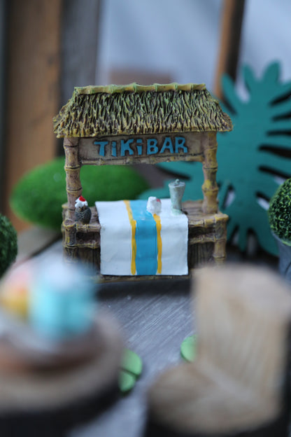 Strandbar "Tikibar" - ca. 7,0 x 8,0 x 2,5 cm - Wichteltür Zubehör