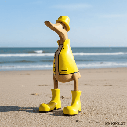 Bambusente "Friese" mit gelbem Friesennerz in gelben Stiefeln und gelbem Cap. Die Bambusente hat eine Höhe von ca. 25 cm
Wunderschöne Deko aus Bambuswurzel. Jedes Teil handgefertigt und ein Unikat. Ein Hingucker für Drinnen und Draußen. Zudem stehen die Enten aus Bambus für Familie, Treue Liebe und Holz für Wachstum. So macht es sie dadurch auch zu einem bedeutungsvollen Geschenk für einen lieben Menschen.