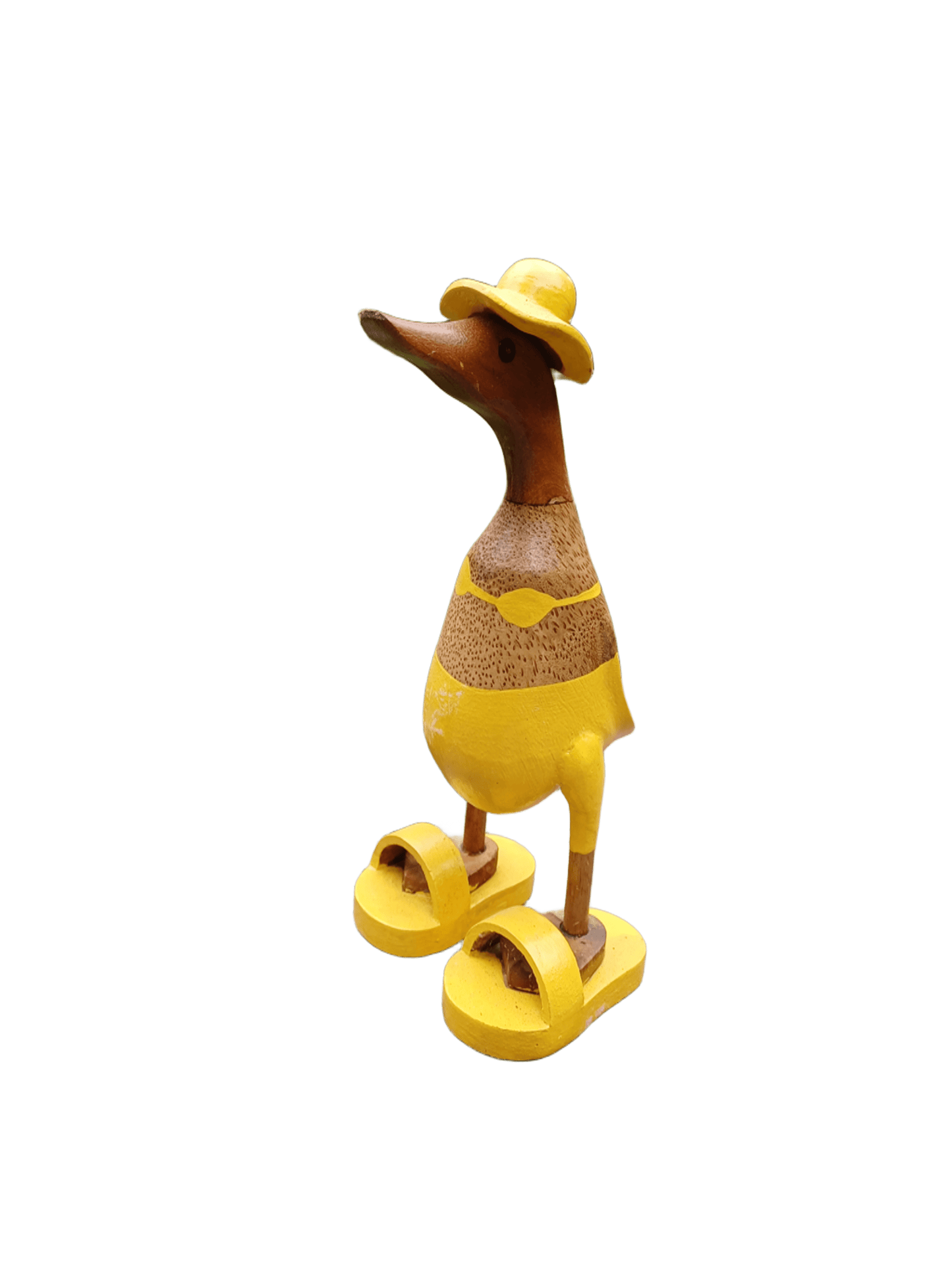 Bambusente mit Bikini, Sonnenhut und Badelatschen in Gelb. Höhe ca. 25 cm.
Wunderschöne Deko aus Bambuswurzel. Jedes Teil handgefertigt und ein Unikat. Ein Hingucker für Drinnen und Draußen.
Zudem stehen die Enten aus Bambus für Familie, Treue & Liebe und Holz für Wachstum. So macht es sie dadurch auch zu einem bedeutungsvollen Geschenk für einen lieben Menschen.