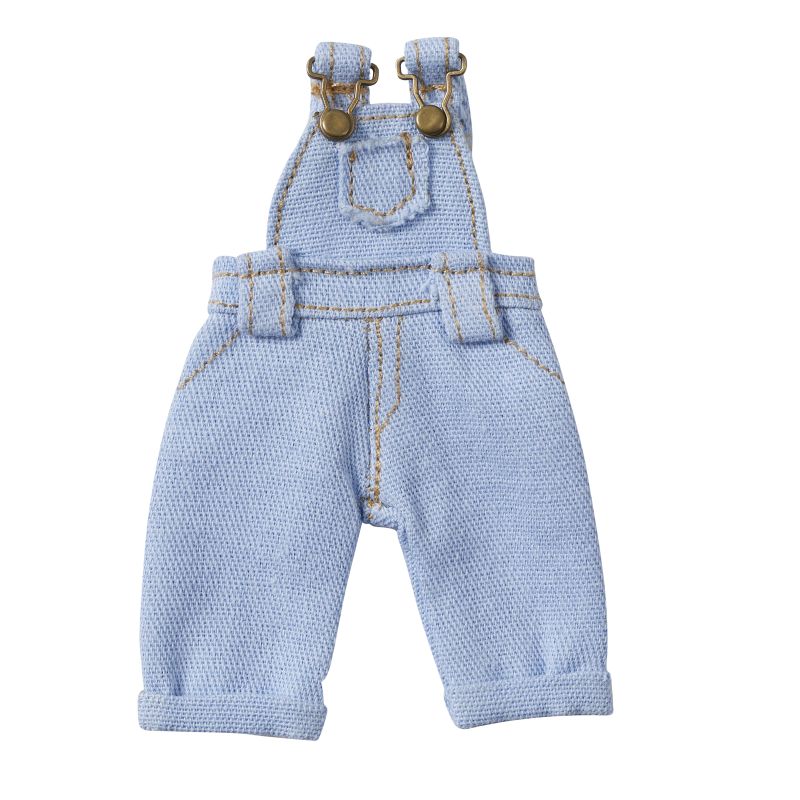Blaue Jeans Latzhose als Wichteltür Zubehör - Maße 8,5 x 4 cm