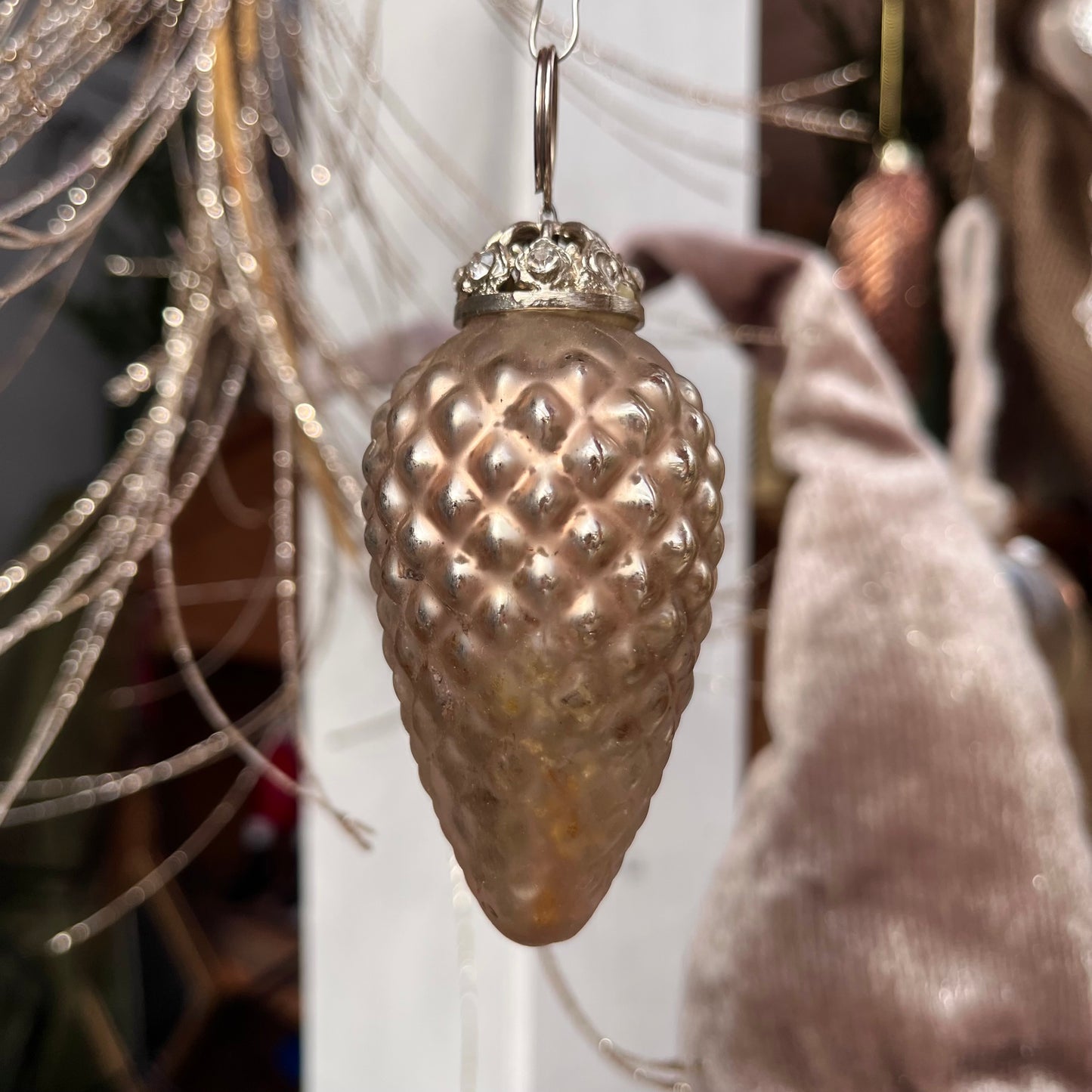 Zapfen - 3 Modelle - zum Hängen - Glas - D 4 cm x H 9 cm