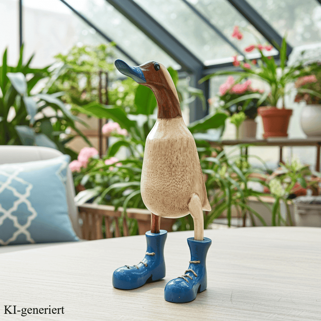 Ente aus Bambus mit grauen Stiefeln, grauen Schnabel und einer Höhe von 25 cm. Jedes Teil handgefertigt und ein Unikat. Ein wunderschöner Deko Hingucker für Drinnen und Draußen.
Zudem stehen die Enten aus Bambus für Familie, Treue & Liebe und Holz für Wachstum. So macht es sie dadurch auch zu einem bedeutungsvollen Geschenk für einen lieben Menschen.
Ente mit Stiefeln / grau
Farbe: natur / grau
Material: Bambus
Maße: Höhe 25 cm
Ursprung: Indonesien