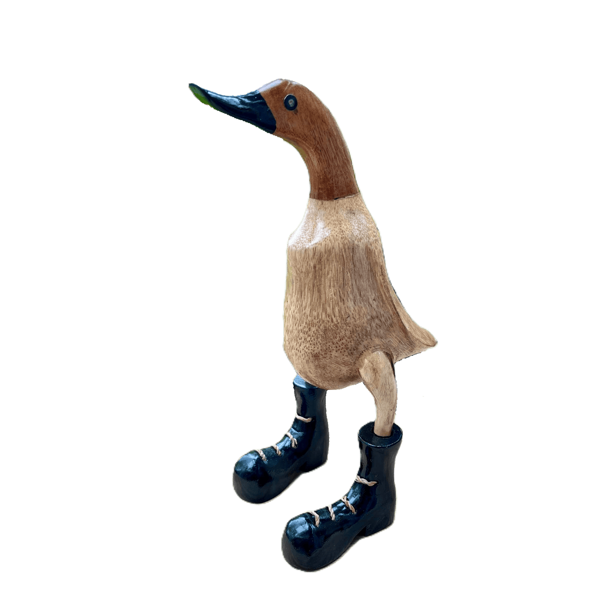 Ente aus Bambus mit schwarzen Stiefeln, schwarzem Schnabel und einer Höhe von 25 cm
Jedes Teil handgefertigt und ein Unikat. Ein Hingucker für Drinnen und Draußen.
stehen die Enten aus Bambus für Familie, Treue & Liebe und Holz für Wachstum. So macht es sie dadurch auch zu einem bedeutungsvollen Geschenk für einen lieben Menschen.
Ente mit Stiefeln / schwarz
Farbe: natur / schwarz
Material: Bambus / Holz
Maße: Höhe 25 cm
Ursprung: Indonesien