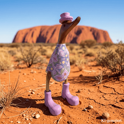 In 2026 ganz neu eingetroffen ist die Australische Bambusente mit Hut und Schuhen in lila. Jede dieser Enten ist mit einem ganz individuellen Muster verziert. Keine gleicht der anderen.
Wunderschöne Deko aus Bambuswurzel. Jedes Teil handgefertigt und ein Unikat aus Bali / Indonesien. Ein Hingucker für Drinnen und Draußen.
Zudem stehen die Enten aus Bambus für Familie, Treue & Liebe und Holz für Wachstum. So macht es sie dadurch auch zu einem bedeutungsvollen Geschenk für einen lieben Menschen.