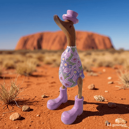 In 2026 ganz neu eingetroffen ist die Australische Bambusente mit Hut und Schuhen in lila. Jede dieser Enten ist mit einem ganz individuellen Muster verziert. Keine gleicht der anderen.
Wunderschöne Deko aus Bambuswurzel. Jedes Teil handgefertigt und ein Unikat aus Bali / Indonesien. Ein Hingucker für Drinnen und Draußen.
Zudem stehen die Enten aus Bambus für Familie, Treue & Liebe und Holz für Wachstum. So macht es sie dadurch auch zu einem bedeutungsvollen Geschenk für einen lieben Menschen.