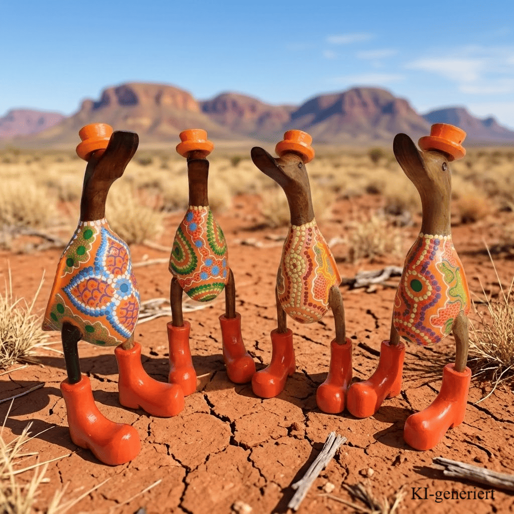 In 2026 ganz neu eingetroffen ist die Australische Bambusente mit Hut und Schuhen in orange. Jede dieser Enten ist mit einem ganz individuellen Muster verziert. Keine gleicht der anderen.
Wunderschöne Deko aus Bambuswurzel. Jedes Teil handgefertigt und ein Unikat aus Bali / Indonesien. Ein Hingucker für Drinnen und Draußen.
Zudem stehen die Enten aus Bambus für Familie, Treue & Liebe und Holz für Wachstum. So macht es sie dadurch auch zu einem bedeutungsvollen Geschenk für einen lieben Menschen.