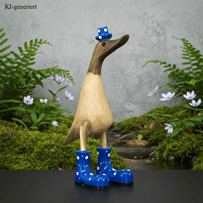 Ente aus Bambus mit blauen Stiefeln und Hut in einer Höhe von ca. 25 cm.
Jedes Teil handgefertigt und ein Unikat. Ein Deko Hingucker für Drinnen und Draußen. Zudem stehen die Enten aus Bambus für Familie, Treue & Liebe und Holz für Wachstum. So macht es sie dadurch auch zu einem bedeutungsvollen Geschenk für einen lieben Menschen.
Ente mit Stiefeln + Hut / blau
Farbe: natur / blau
Material: Bambus
Maße: Höhe ca. 25 cm
Ursprung: Indonesien